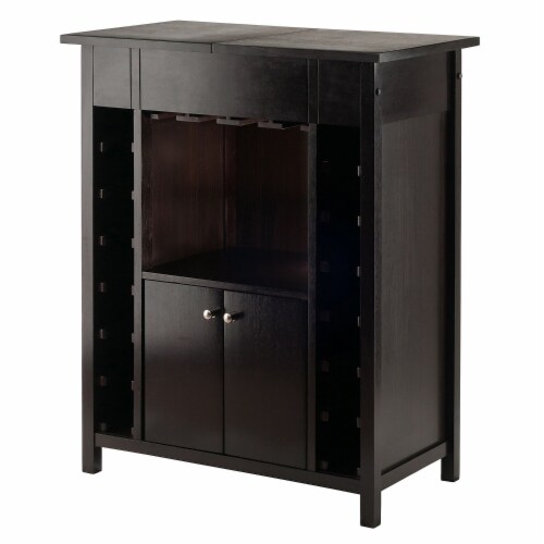 Winsome 37 H Yukon Wine Cabinet Espresso (92655) Perspective: front