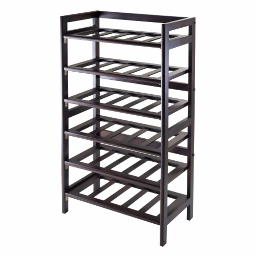 Silvi 30-Bottle Wine Rack, Walnut Perspective: front