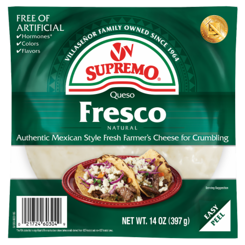 V&V Supremo® Queso Fresco Mexican Crumbling Cheese Perspective: front