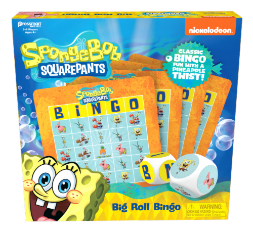 Pressman SpongeBob SquarePants Big Roll Bingo Perspective: front
