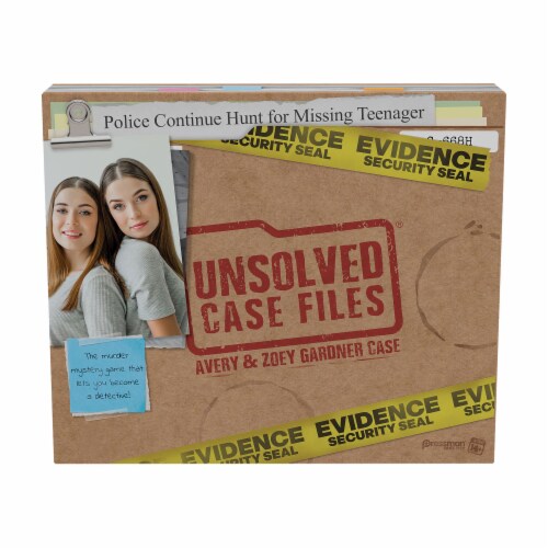 Pressman Unsolved Case Files: Avery & Zoey Card Game Perspective: front