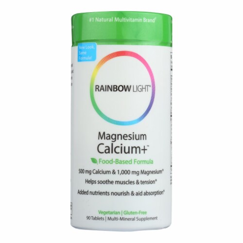 Rainbow Light Magnesium Calcium+ Tablets Perspective: front