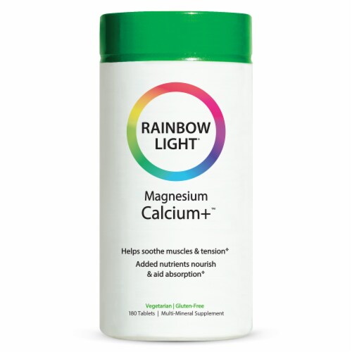 Rainbow Light Magnesium Calcium+ Tablets Perspective: front