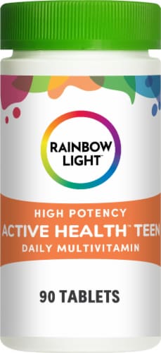 Rainbow Light Active Health Teen with DermaComplex Multivitamin Gluten Free Tablets Perspective: front