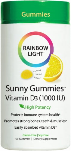Rainbow Light Sunny Lemon Flavored Gummies Perspective: front