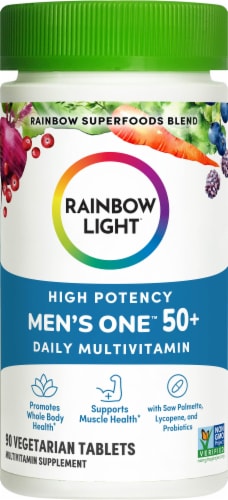 Rainbow Light High Potency Men’s One 50+ Daily Multivitamin Perspective: front