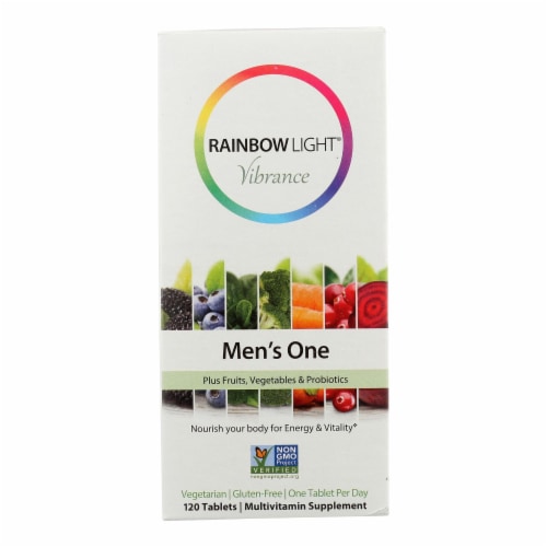 Rainbow Light Mens One High-Potency Daily Multivitamin Immune Support Supplement Perspective: front