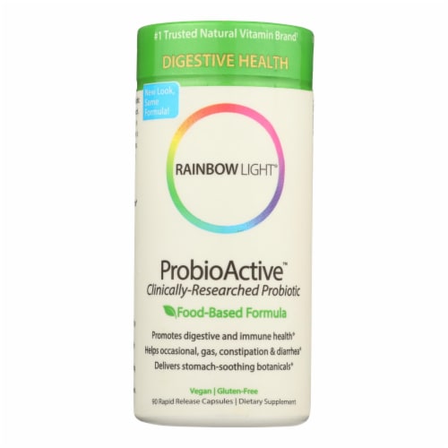 Rainbow Light ProbioActive Digestive Health Vegan Rapid Release Capsules Perspective: front