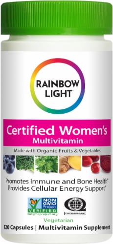 Rainbow Light Organic Women's Multivitamin Vegetarian Capsules Perspective: front