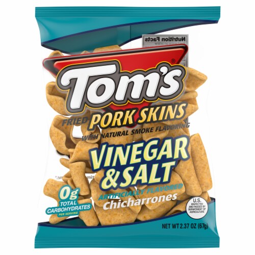 Tom's Fried Vinegar & Salt Pork Rind Snacks Perspective: front