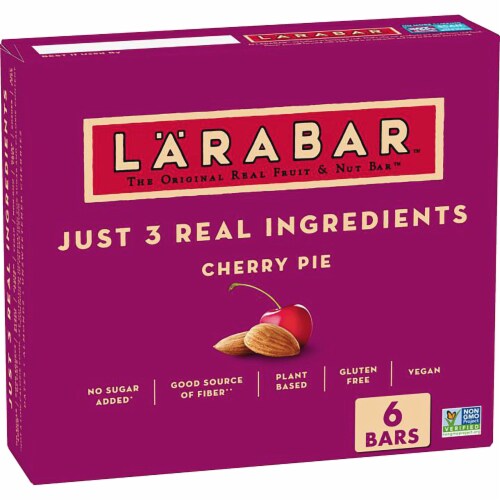 Larabar Cherry Pie Gluten Free Vegan Fruit & Nut Bars Perspective: front