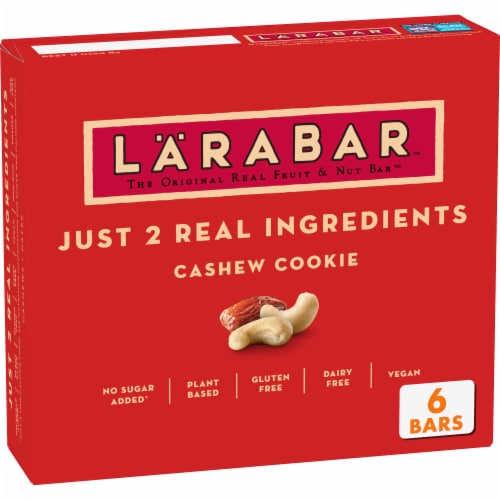 Larabar Gluten Free Vegan Cashew Cookie Fruit & Nut Bars Healthy Pantry Snacks Perspective: front