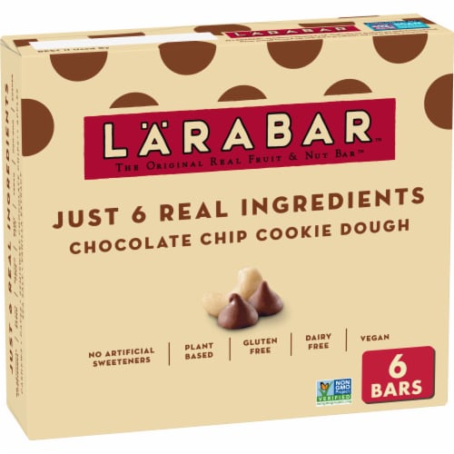 Larabar Chocolate Chip Cookie Dough Gluten Free Vegan Fruit Nut Bars Perspective: front