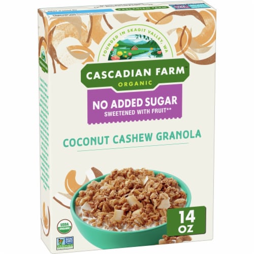 Cascadian Farm™ Organic No Added Sugar Coconut Cashew Granola Perspective: front