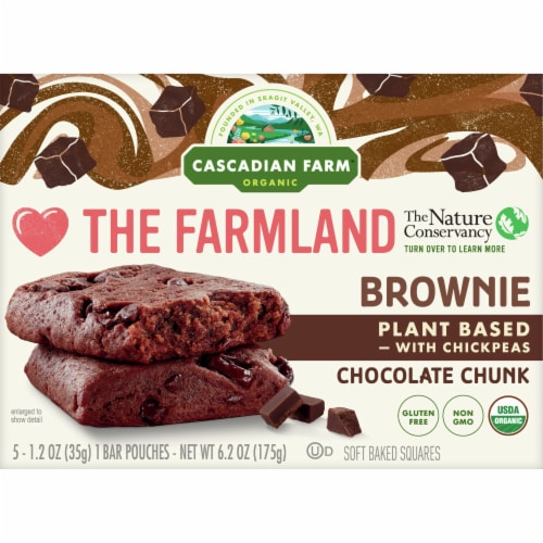 Cascadian Farm™ Organic Chocolate Chunk Plant Based Brownie Soft Baked Squares Perspective: front