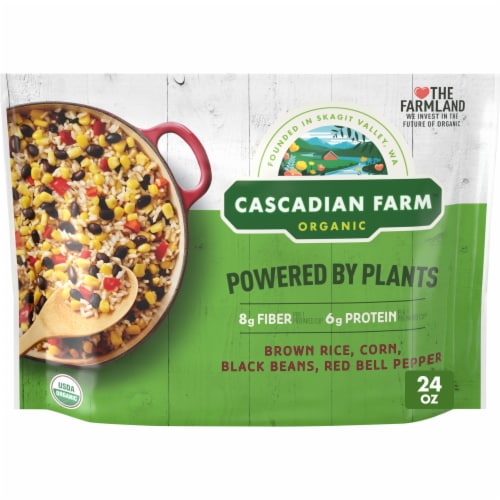 Cascadian Farm™ Organic Frozen Brown Rice and Corn with Black Beans and Red Bell Pepper Perspective: front