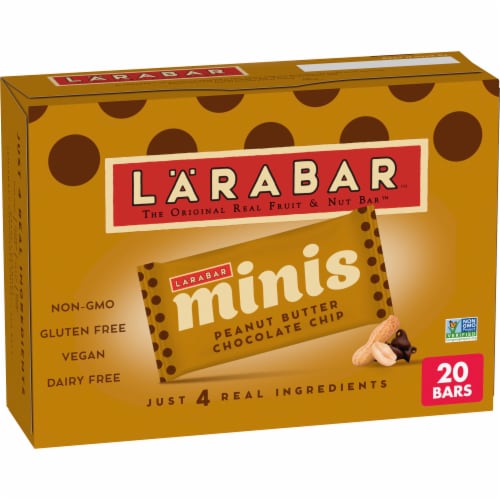 Larabar Minis Peanut Butter Chocolate Chip Fruit and Nut bars Perspective: front
