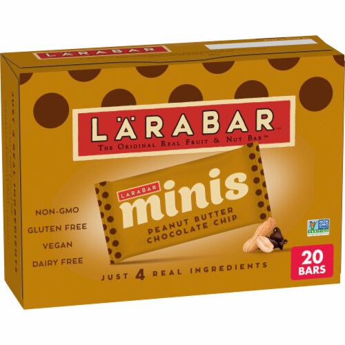 Larabar Minis Peanut Butter Chocolate Chip Fruit and Nut bars Perspective: front