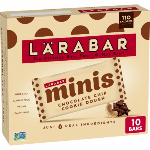 Larabar Chocolate Chip Cookie Dough Mini Bar Gluten Free Vegan Bar Perspective: front