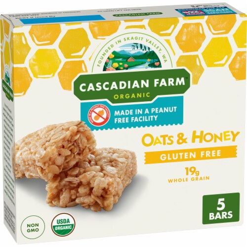 Cascadian Farm™ Organic Gluten Free Oats & Honey Granola Bars Perspective: front