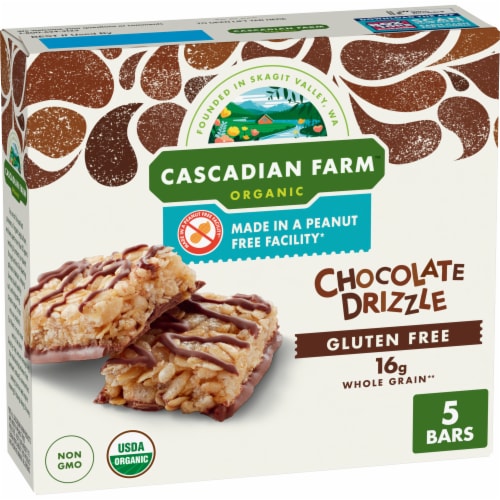 Cascadian Farm™ Organic Gluten Free Chocolate Drizzle Granola Bars Perspective: front