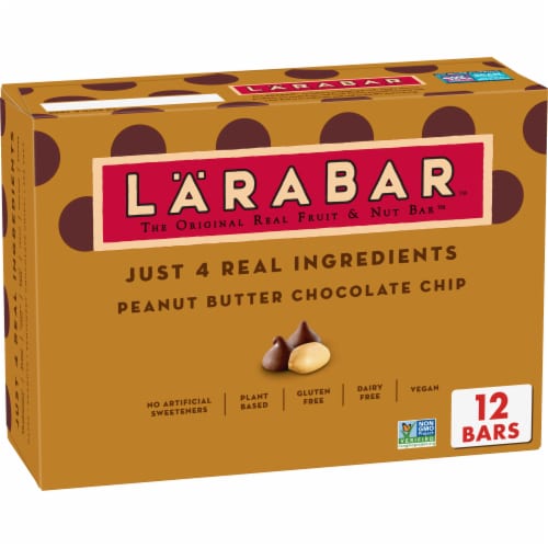 Larabar Peanut Butter Chocolate Chip Fruit and Nut Bars Perspective: front