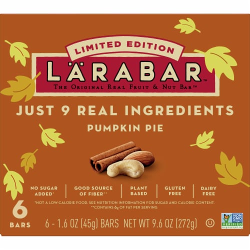 Larabar Pumpkin Pie Limited Edition Fruit & Nut Bars Perspective: front