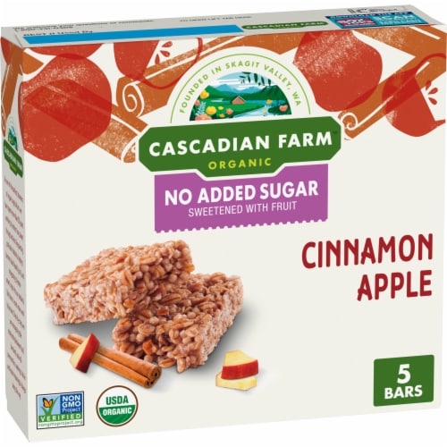 Cascadian Farm™ Organic No Sugar Added Cinnamon Apple Chewy Bars Perspective: front