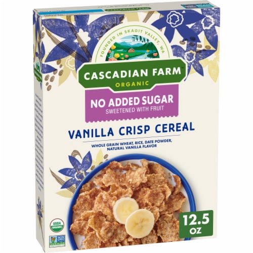 Cascadian Farm Organic No Added Sugar Vanilla Crisp Cereal Perspective: front