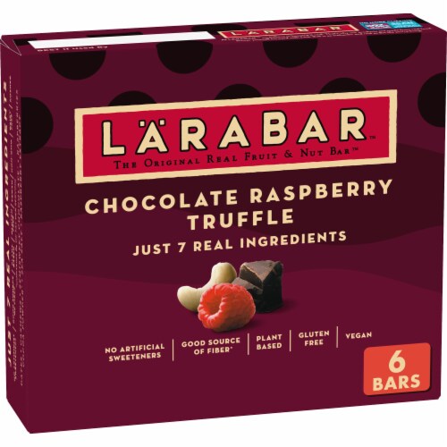 Larabar Chocolate Raspberry Truffle Gluten Free Vegan Fruit Nut Bars Perspective: front
