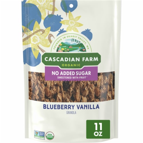 Cascadian Farm Organic® No Added Sugar Blueberry Vanilla Granola Perspective: front
