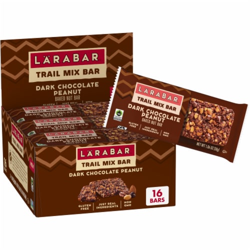 Larabar Dark Chocolate Peanut Trail Mix Baked Nut Bars Perspective: front