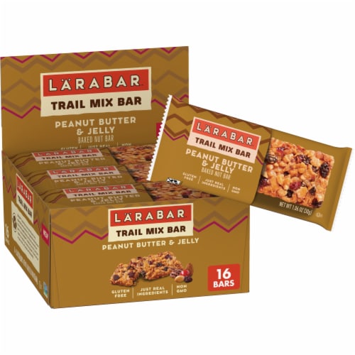 Larabar Peanut Butter and Jelly Trail Mix Baked Nut Bars Perspective: front