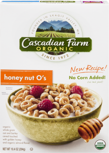 Cascadian Farm Honey Nut O's Cereal Perspective: front