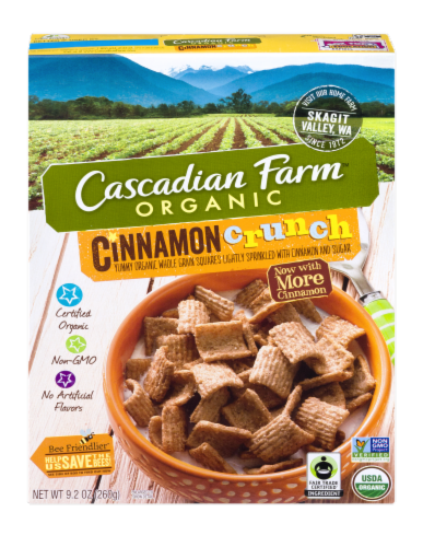 Cascadian Farm Organic Cinnamon Crunch Cereal Perspective: front