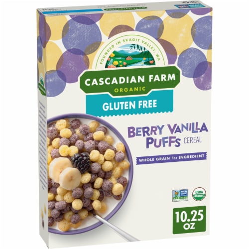 Cascadian Farm™ Organic Gluten Free Berry Vanilla Puffs Cereal Perspective: front