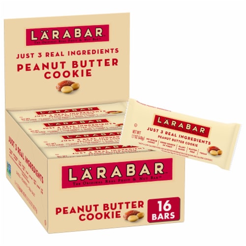 Larabar Gluten Free Vegan Peanut Butter Cookie Fruit & Nut Bars Healthy Snacks Perspective: front