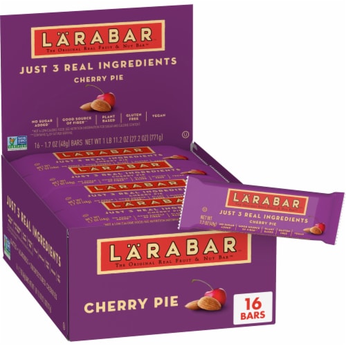 Larabar Gluten Free Vegan - Cherry Pie Fruit & Nut Bars Healthy Pantry Snacks Perspective: front