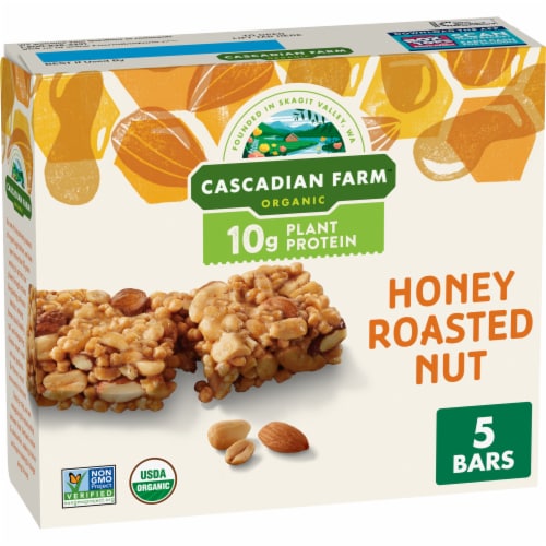 Cascadian Farm Organic Honey Roasted Nut Chewy Plant Protein Granola ...