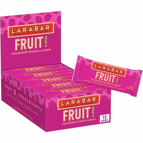 Larabar Strawberry Spinach Cashew Fruits and Greens Bars Perspective: front