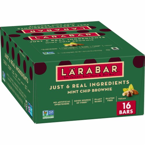 Larabar Gluten Free Vegan Mint Chip Brownie Fruit & Nut Bars Healthy Snacks Perspective: front