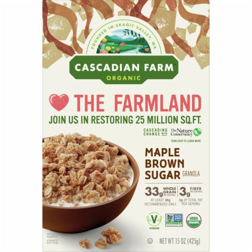 Cascadian Farm Organic® Maple Brown Sugar Granola Perspective: front