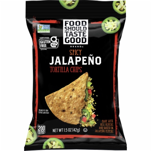 Food Should Taste Good Jalapeno Tortilla Chips Perspective: front