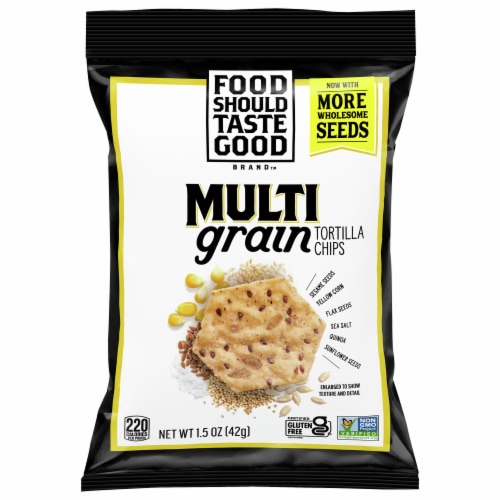 Food Should Taste Good Multigrain Tortilla Chips Perspective: front