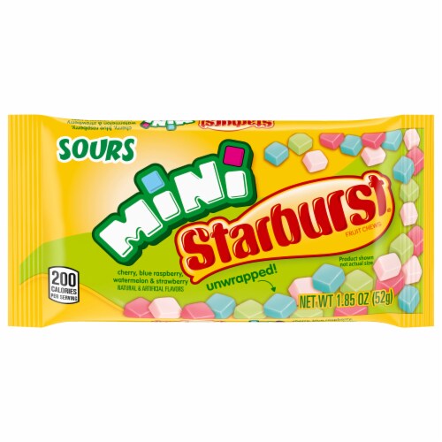 Starburst® Sour Minis Fruit Chews Candy Bag Perspective: front