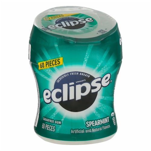 eclipse® Spearmint Chewing Gum Bottle Perspective: front