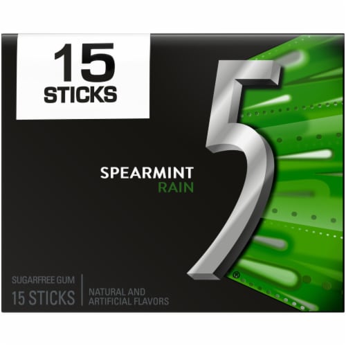 5 Gum Spearmint Rain Sugarfree Gum, 15 ct - Kroger