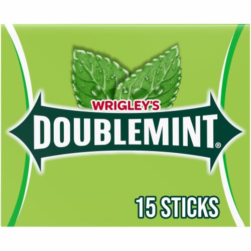Wrigley's Doublemint Mint Gum Chewing Gum Pack Perspective: front