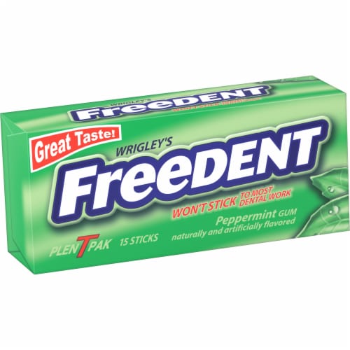 Wrigley's Freedent Peppermint Gum Perspective: front