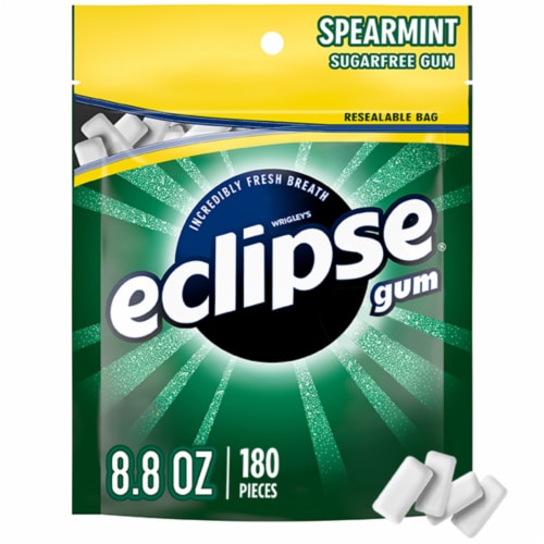 Eclipse Spearmint Sugar Free Chewing Gum Value Pack Bag Perspective: front